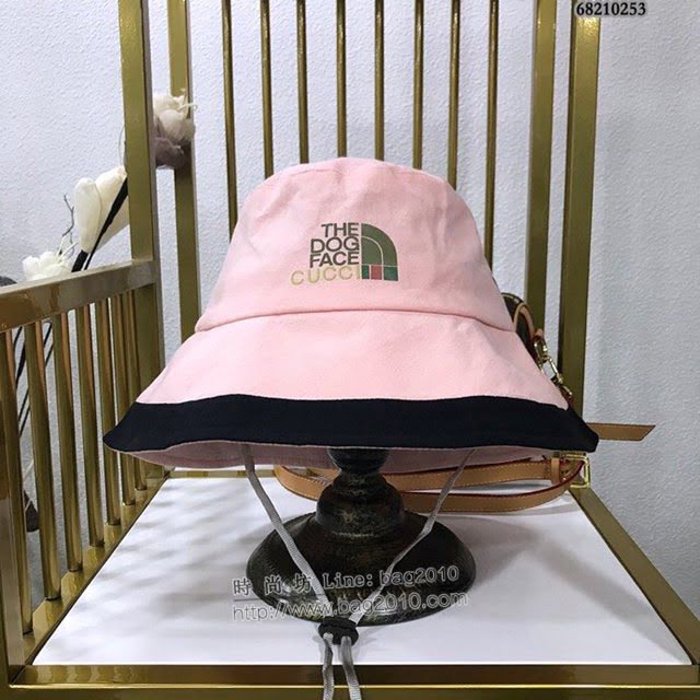 Gucci北面聯名款帽子 古馳男女同款拼接漁夫帽遮陽帽  mm1452